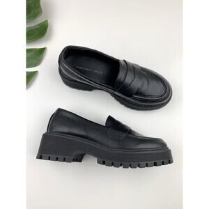 Sincerely Jules Rocker Loafers Chunky Platform Lug Sole Black Shoes Women's 6